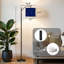 Lampe sur pied à arc avec abat-jour réglable Starry Night Sky Crescent Moon Sparkling Stars Lampadaire