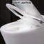 Toilette à siège chauffant avec double chasse - Capteur de pied, nuit, commande à bouton, chasse d'eau puissante, conception attrayante