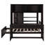 Lit mezzanine en bois multifonctionnel peu encombrant avec rangement, finition espresso