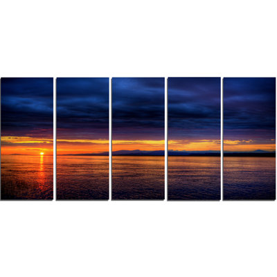 «Blue Cloudy Sky and Sunset», ensemble de 5 reproductions de photos sur toiles tendues