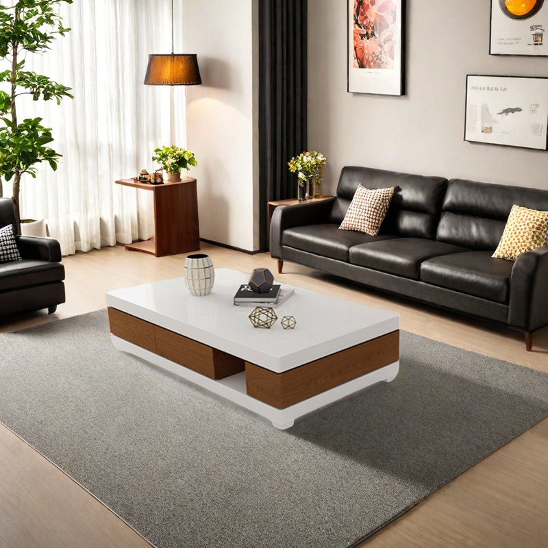 Table basse moderne avec coins arrondis