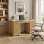Bureau double caisson cannelé avec rangement à 5 tiroirs Mid-centeuy