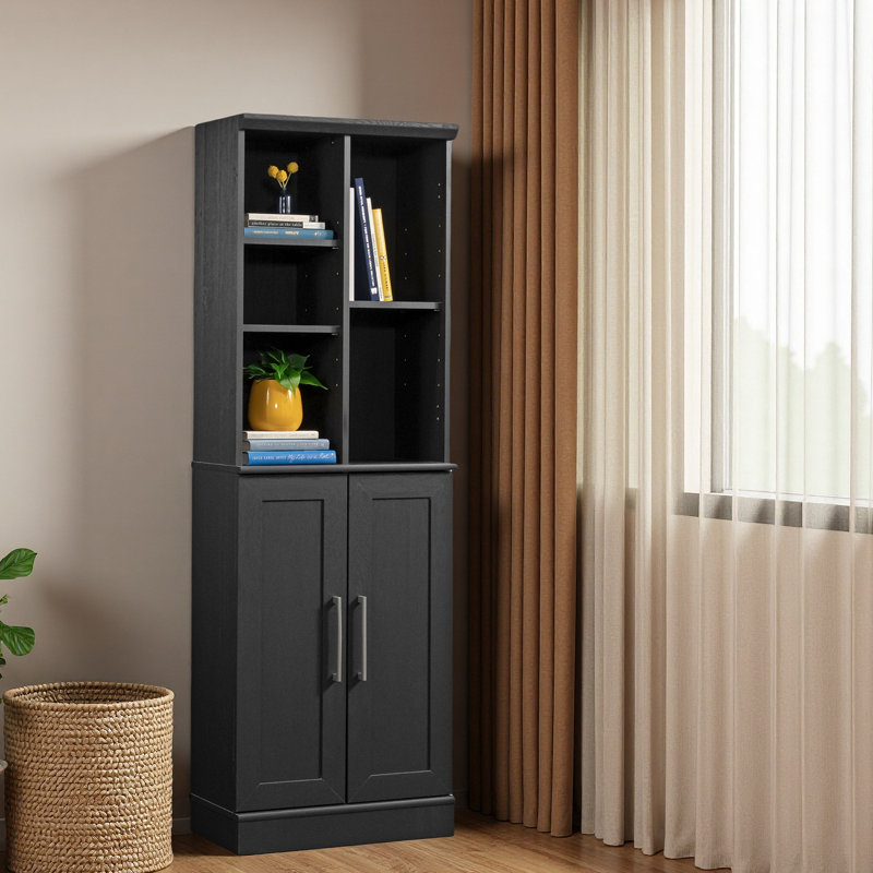 Storage Cabinet, Black Brown Finish