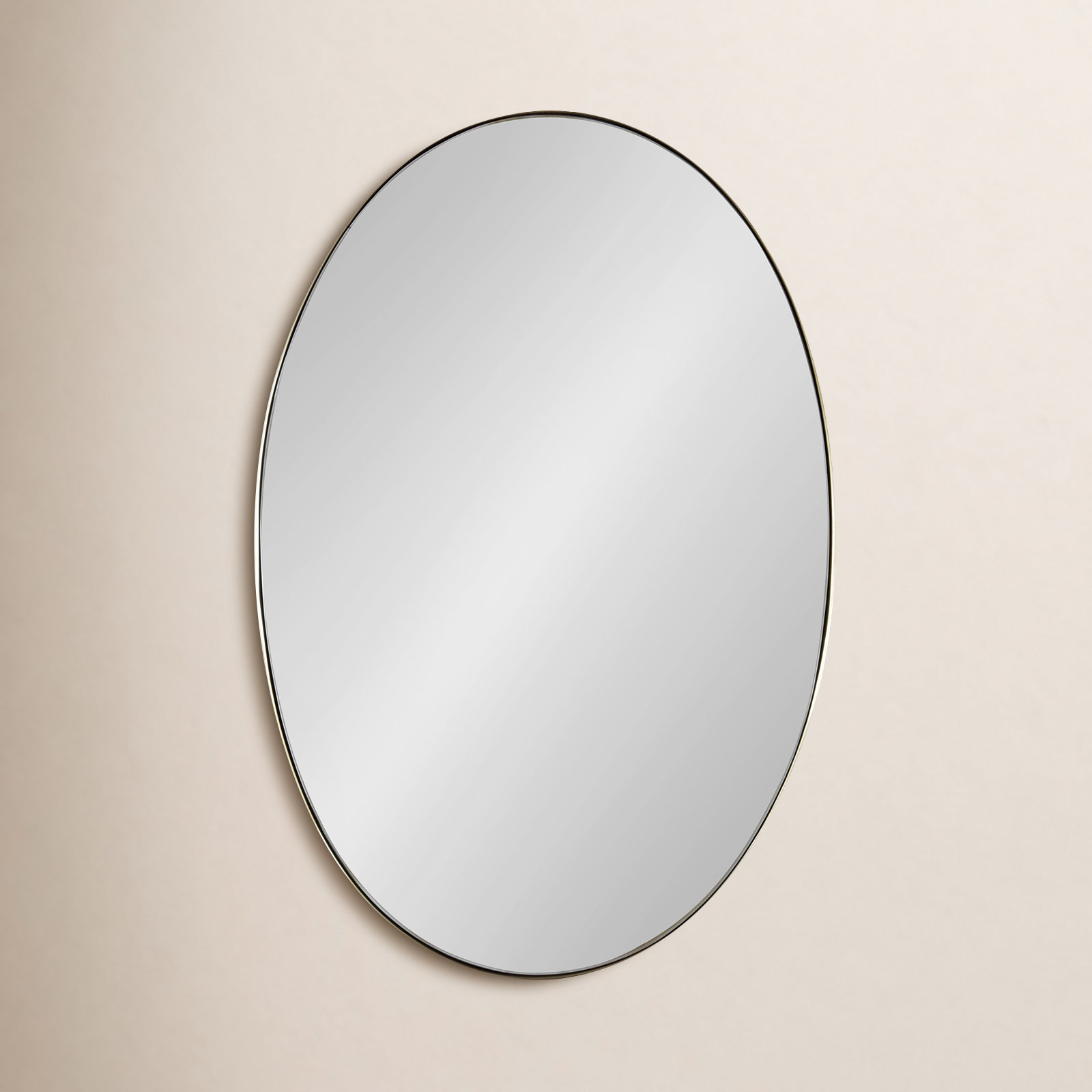 Tennant Modern Oval Metal Framed Mirror