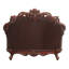 Causeuse à volutes avec moulure à volutes et dossier arqué avec 3 coussins, cerise