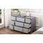 Commode 6 tiroirs avec miroir et base en métal gris
