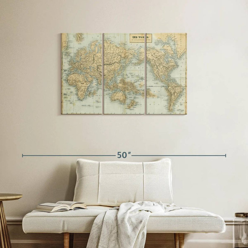 Aliaz, la carte du monde neutre, H 24 po x l 38 po