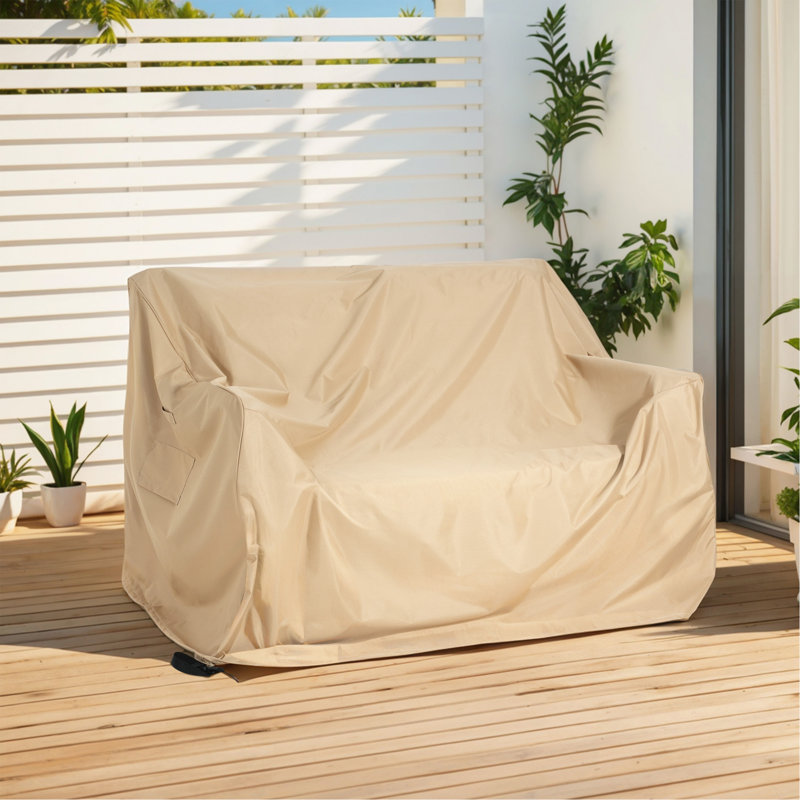 Housse pour causeuse d'extérieur résistante aux intempéries, beige