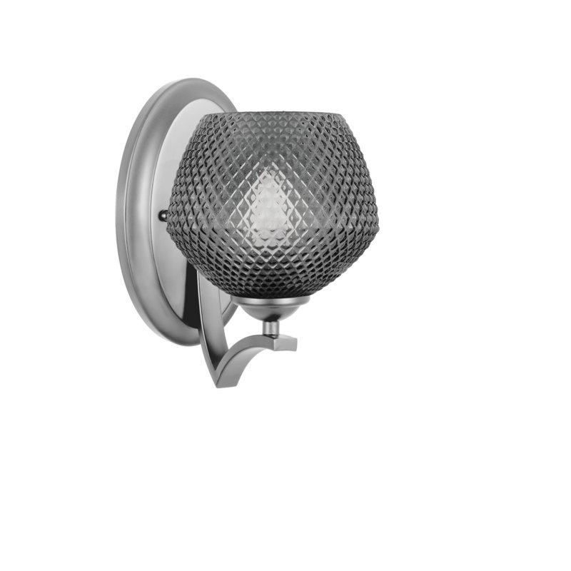 Shutesbury Wall Sconce Shown 6" Smoke Glass, Clear, Brushed Nickel