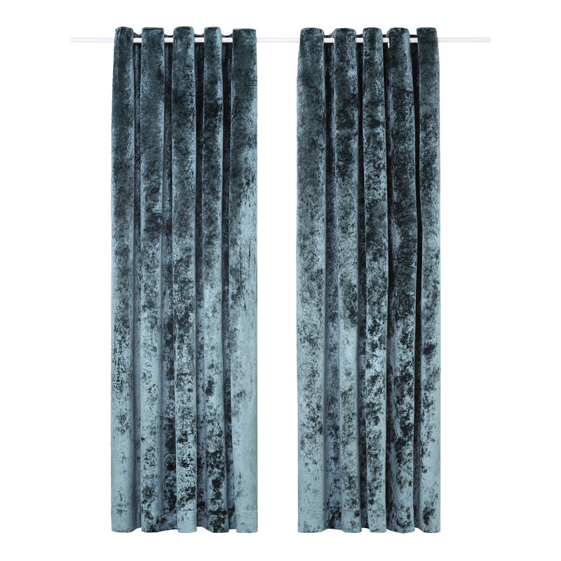 Reiban Eyelet Room Darkening Curtains, 168cm Width x 137cm Drop, Teal
