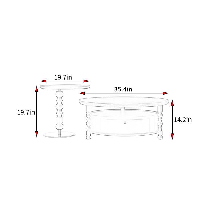Table basse de style rétro américain