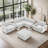 104'' With Chenille Upholstery, Wired Charging, Storage Drawers, Living Area Furniture Modern U Shaped , Extra For Home