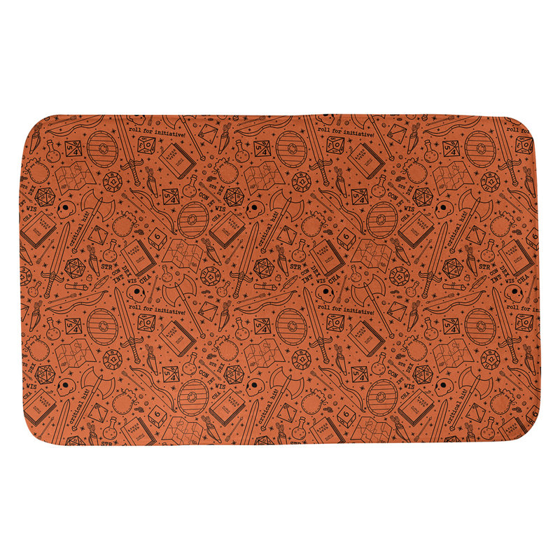 Tapis pour salle de bain rpg Leffel, l 21 po x L 34 po, Orange / blanc