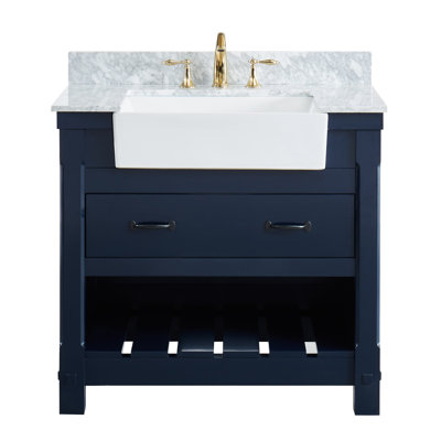 Ruthe 36'' Single Bathroom Vanity with Marble Top