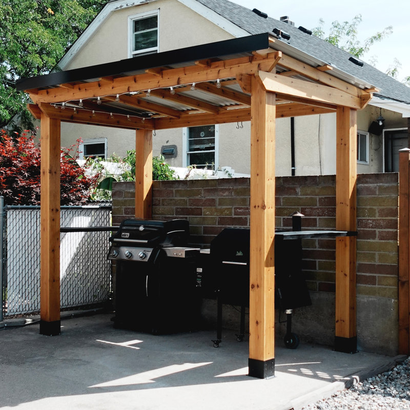8 ft. W x 5 ft. D Cedar Wood Grill Gazebo