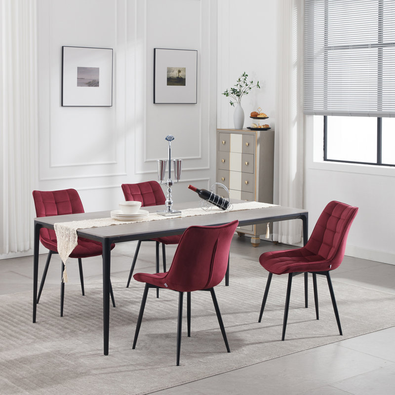 Vassar Upholstered Dining Chair, 4, Maroon