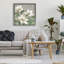 Magnolias ivoire sur cadre flottant gris, design par Sally Swatland-373082212-373082211