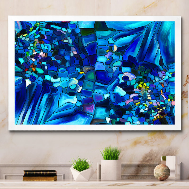 Vibrant Virtual Hues - Picture Frame Print on Canvas, White Picture Frame, 24" H x 36" W x 1" D