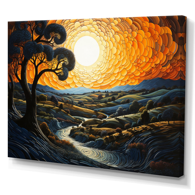 Patchwork de campagne, Toile tendue, H 16 po x l 32 po x P 1 po