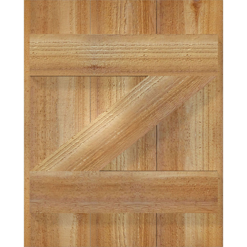 TimberCraft 5 3/8" Boards Joined Board-n-Batten Shutters w/Z-Bar, Western Red Cedar (Per Pair), 16 1/8", 20"