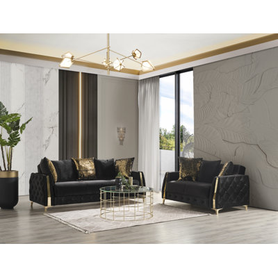 Ensemble de salon moderne 2 pièces avec lit escamotable et rangement