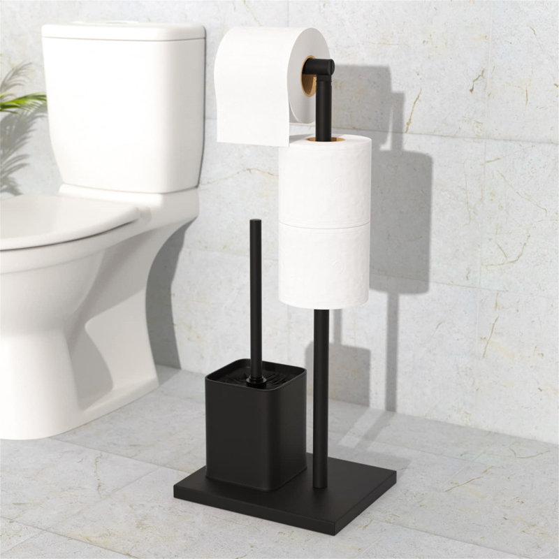 Rizzuto Free -standing Toilet Paper Holder, Black