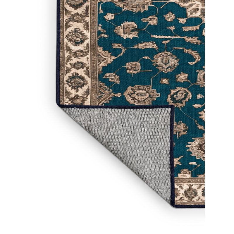 Tapis gris Tabriz lavable à la machine, Carré 6 pi