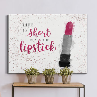 « Buy the Lipstick », art textuel sur toile tendue
