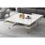 Table basse exquise à haute brillance avec 4 pieds et 2 petits tiroirs, table centrale carrée à 2 niveaux pour le salon-2015236413