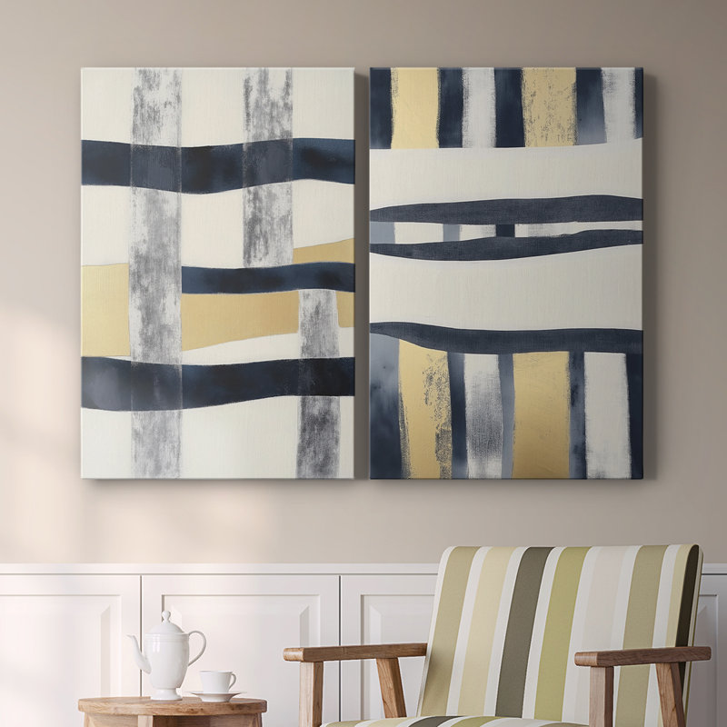 ABSTRACT Series DCCDXCV III - Toile tendue avec châssis de qualité supérieure - Prêt à être accroché, H 18 po x l 24 po