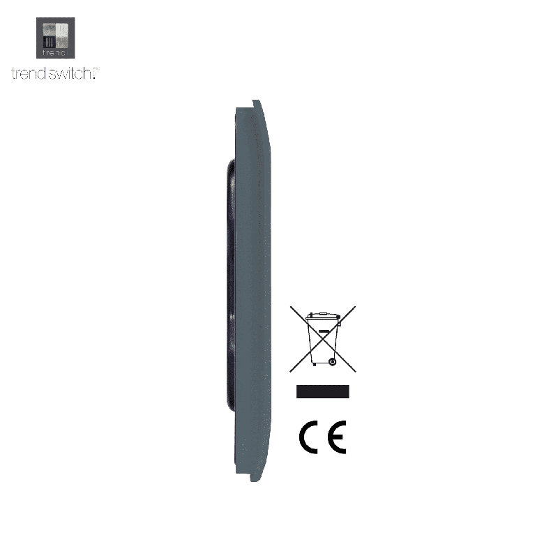 Trendi Switch Double Blanking Plate, Warm Grey