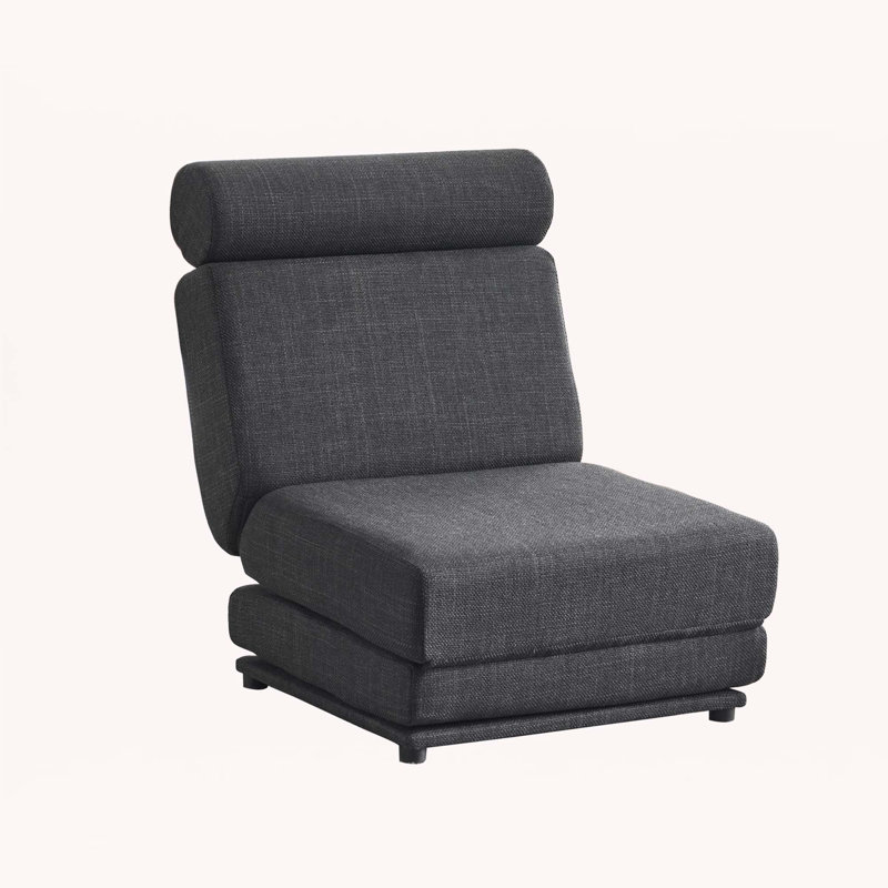 Canapé-lit simple pliable avec fauteuil, Gris foncé