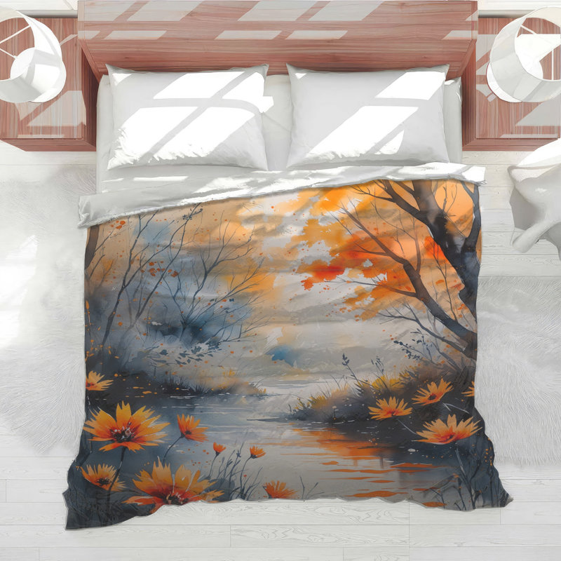 Édredon Autumn River Scene, Lit simple