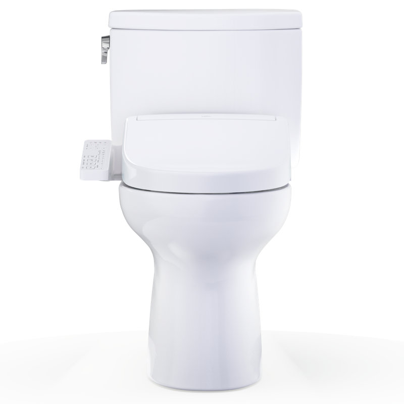 TOTO® WASHLET+® Drake® II 1G® Two-Piece Elongated 1.0 GPF Toilet and WASHLET+® S2 Bidet Seat, Cotton White - MW4543346CUFG#01
