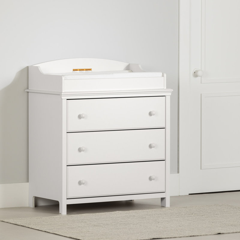 Commode à langer Cotton Candy, Blanc pur