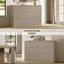 Commode à 3 tiroirs cannelée moderne avec motif escamotable-1075134277