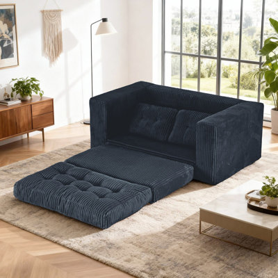 Boneless 2-in-1 Convertible Corduroy Sofa Bed, Frame-Free All-Foam Design