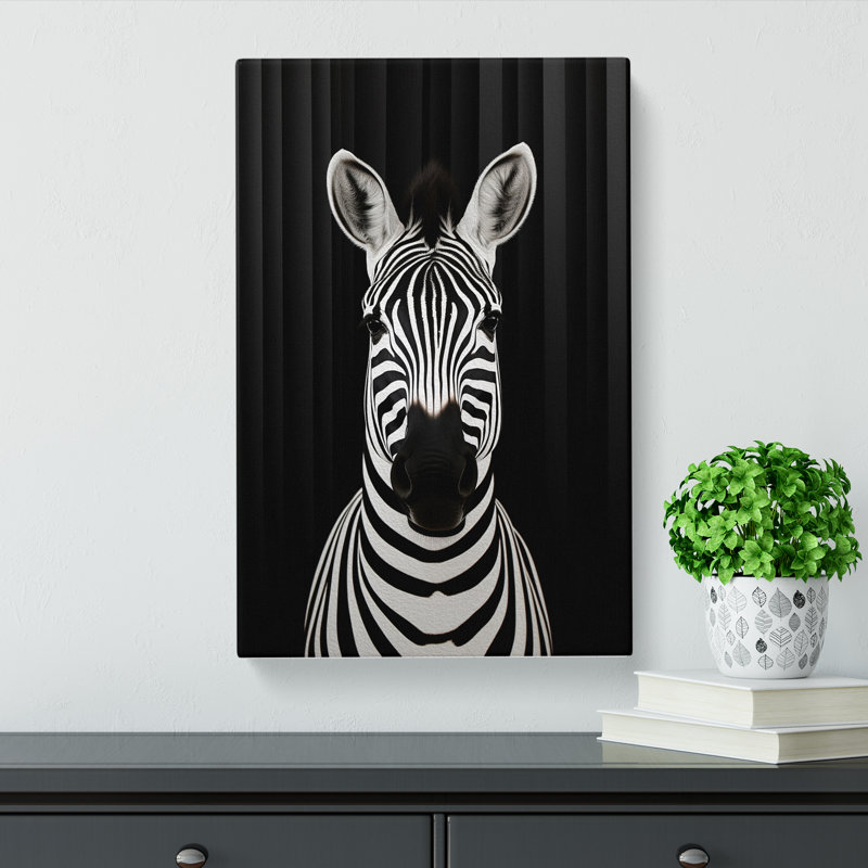 Zebra Minimalism No.2 - No Frame Print, 76cm H x 50cm W x 3cm D