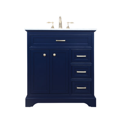 Hermes 32'' Single Bathroom Vanity with Marble Top