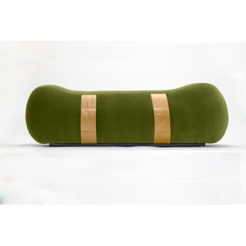 Milo Velvet Upholstered Bench, Avocado/Umber