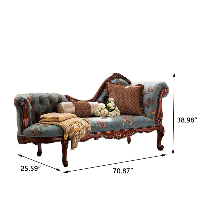Fauteuil de princesse de 70,87 po en bois massif de style américain