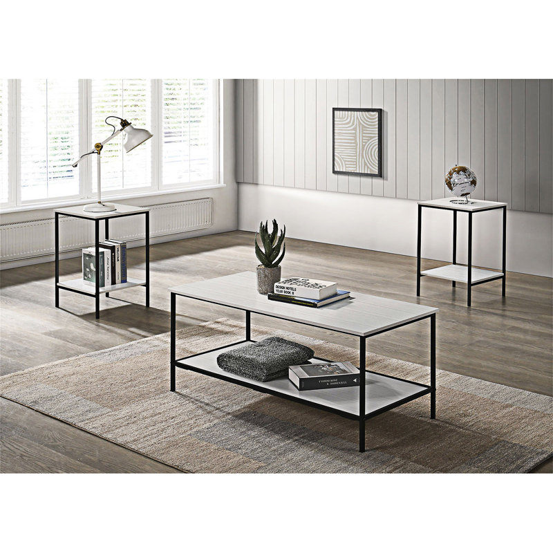 Ensemble de table basse et de table de bout Minimalist, Blanc