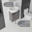 Meuble-lavabo flottant avec lavabo en céramique et portes à fermeture en douceur-133668192