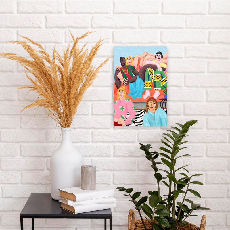 Art mural abstrait contemporain La Coloc, H 18 po x l 12 po
