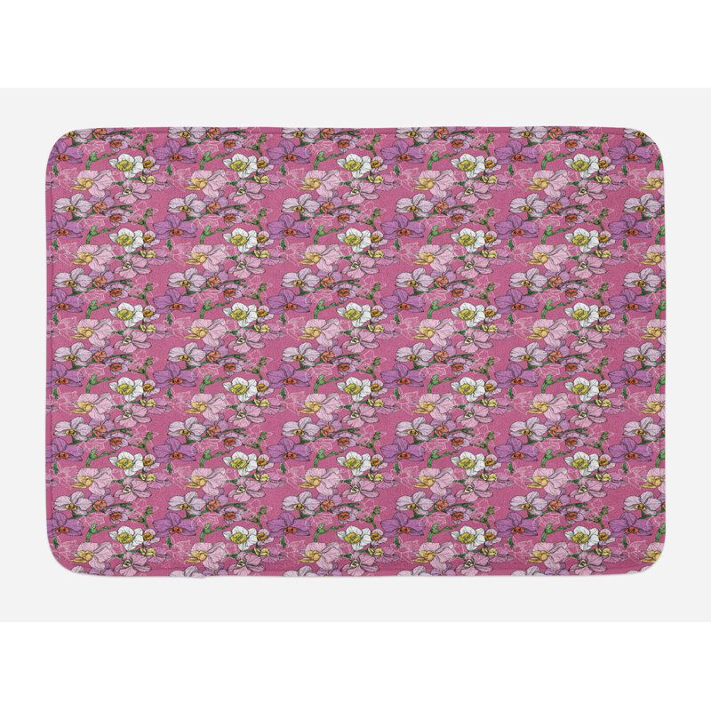 Soft Plush Anti-Slip Polyester Bath Mat in Beige