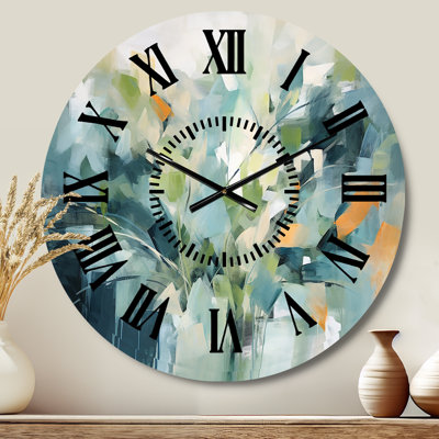 Horloge murale Blue Botanical Garden III - Abstract Botanicals
