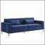 Canapé 3 places en velours 85,8 po Classic Classic - Doux et facile à entretenir | Bleu | Velours | Accoudoirs carrés