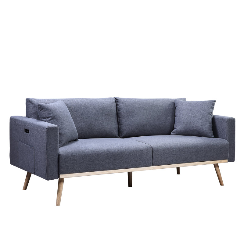 Adrijana Upholstered 56.5'' Loveseat, Dark Gray Linen, 30" H x 56.5" W x 30" D 