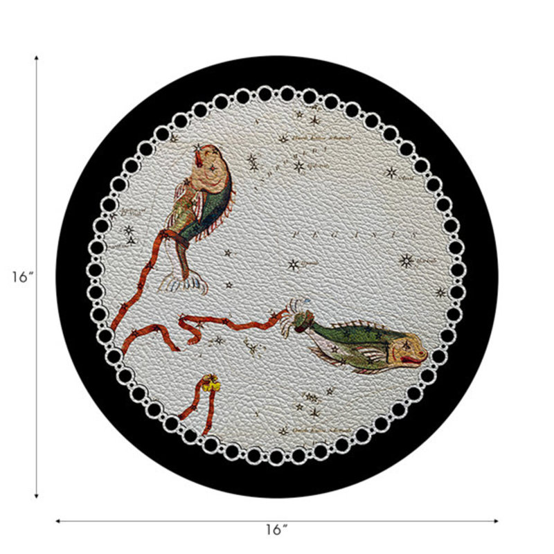 Napperon Zodiac Pisces, Noir