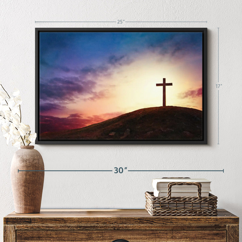 Impression sur toile Calvary Mountain Cross, H 17 po x l 25 po